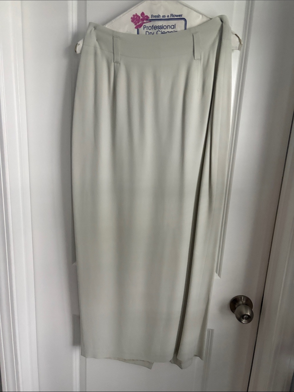David Lawrence Light Gray Maxi Wrap Skirt